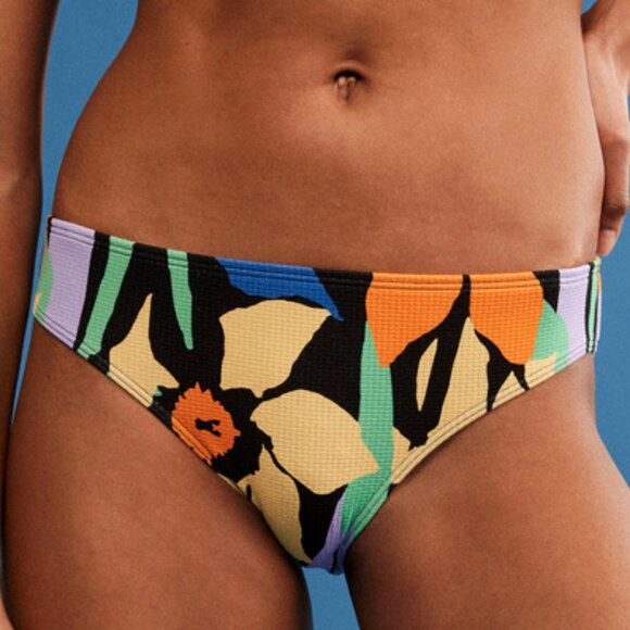 Roxy Color Jam Hipster Bikini Bottom Anthracite Flower Jammin XL - Picture 1 of 13